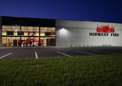 Midwest Fire Equipment and Repair Company at night
